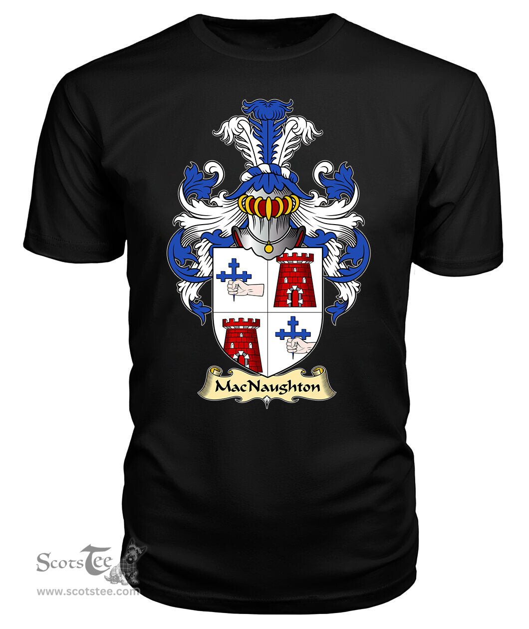 ScotsTee Shop Scottish MacNaughton or MacNaughten Family Scottish Coat of Arms Emblem Scotland V23 T Shirt