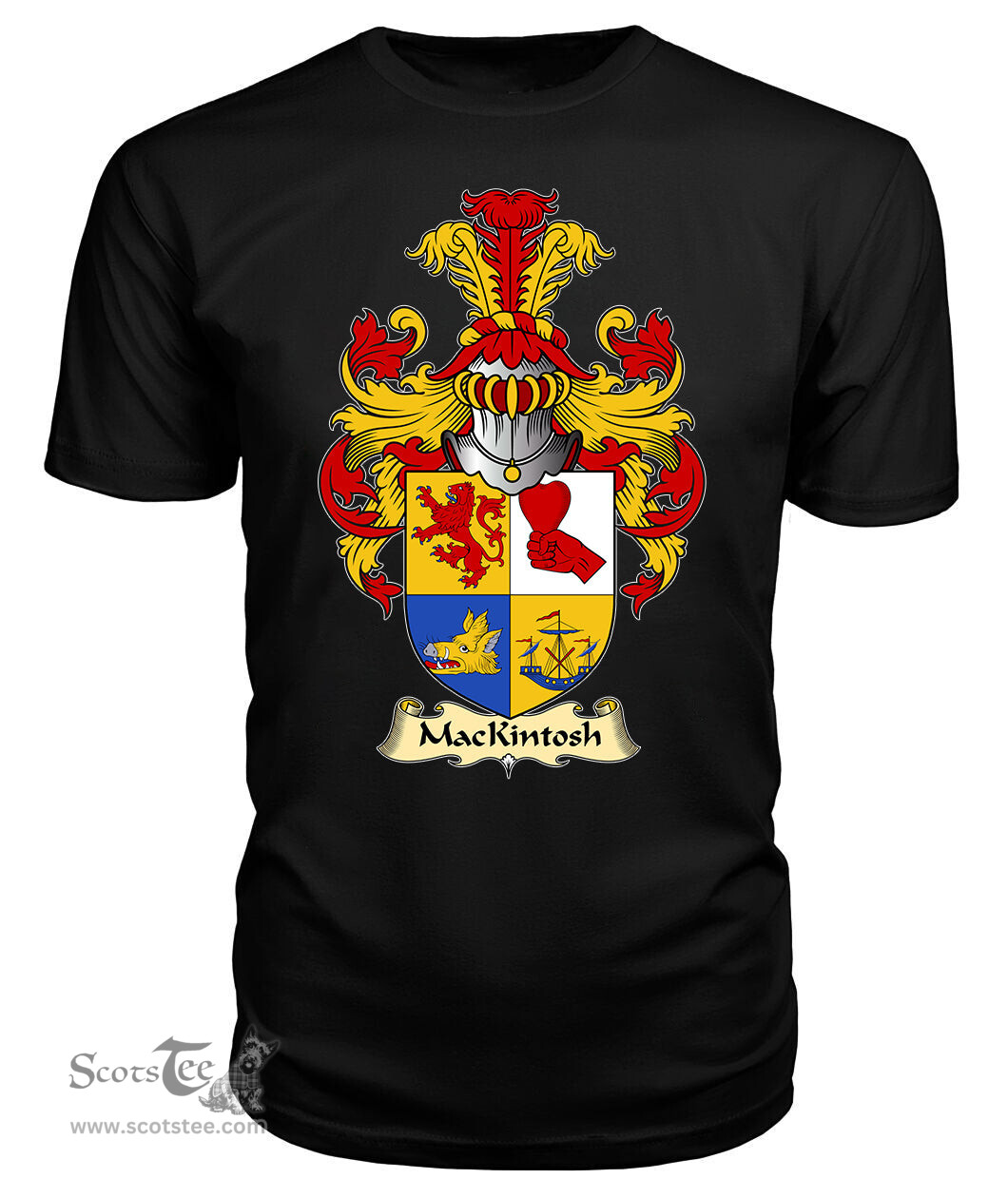 ScotsTee Shop Scottish MacKintosh Family Scottish Coat of Arms Emblem Scotland V23 T Shirt