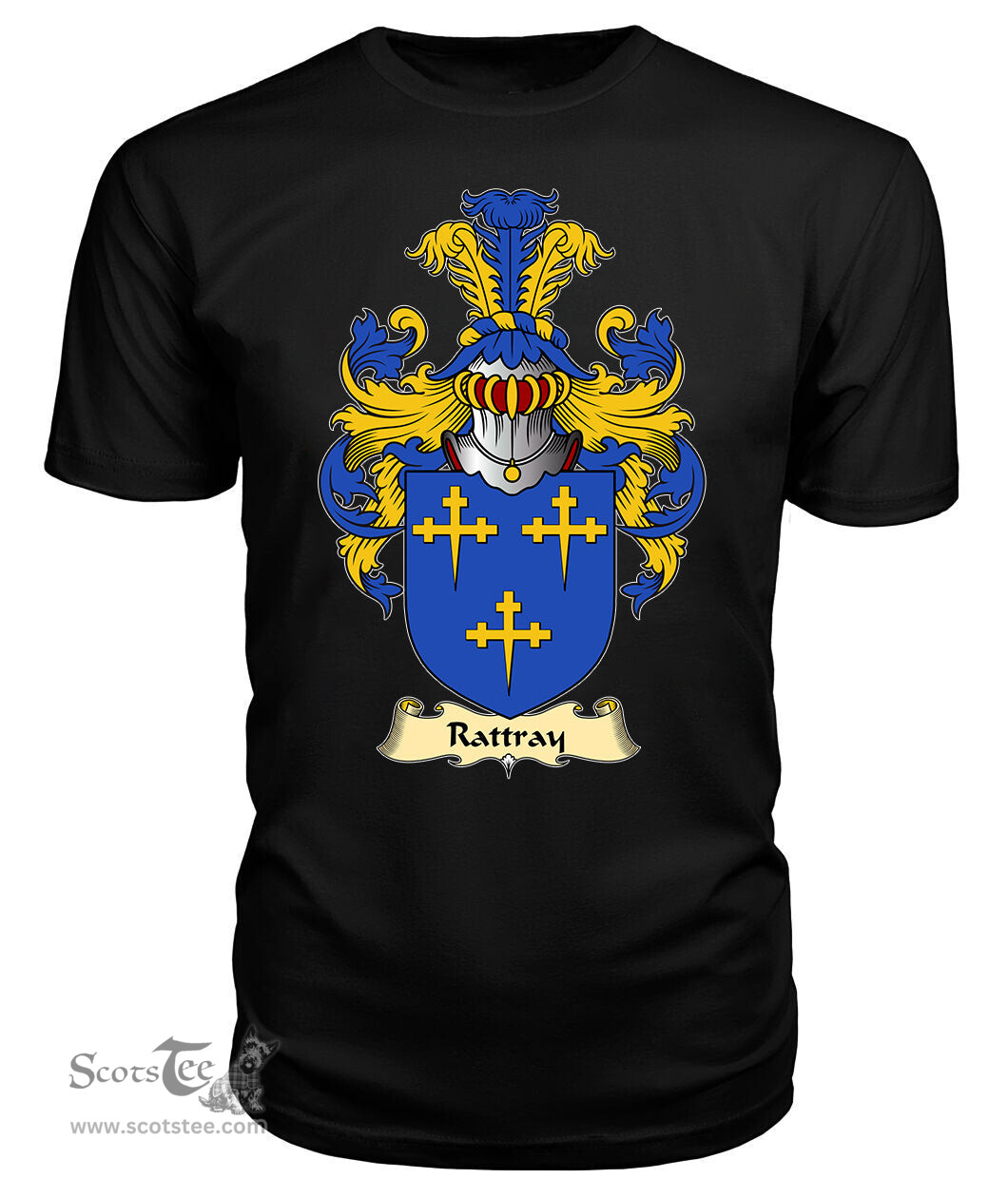 ScotsTee Shop Scottish Rattray Family Scottish Coat of Arms Emblem Scotland V23 T Shirt