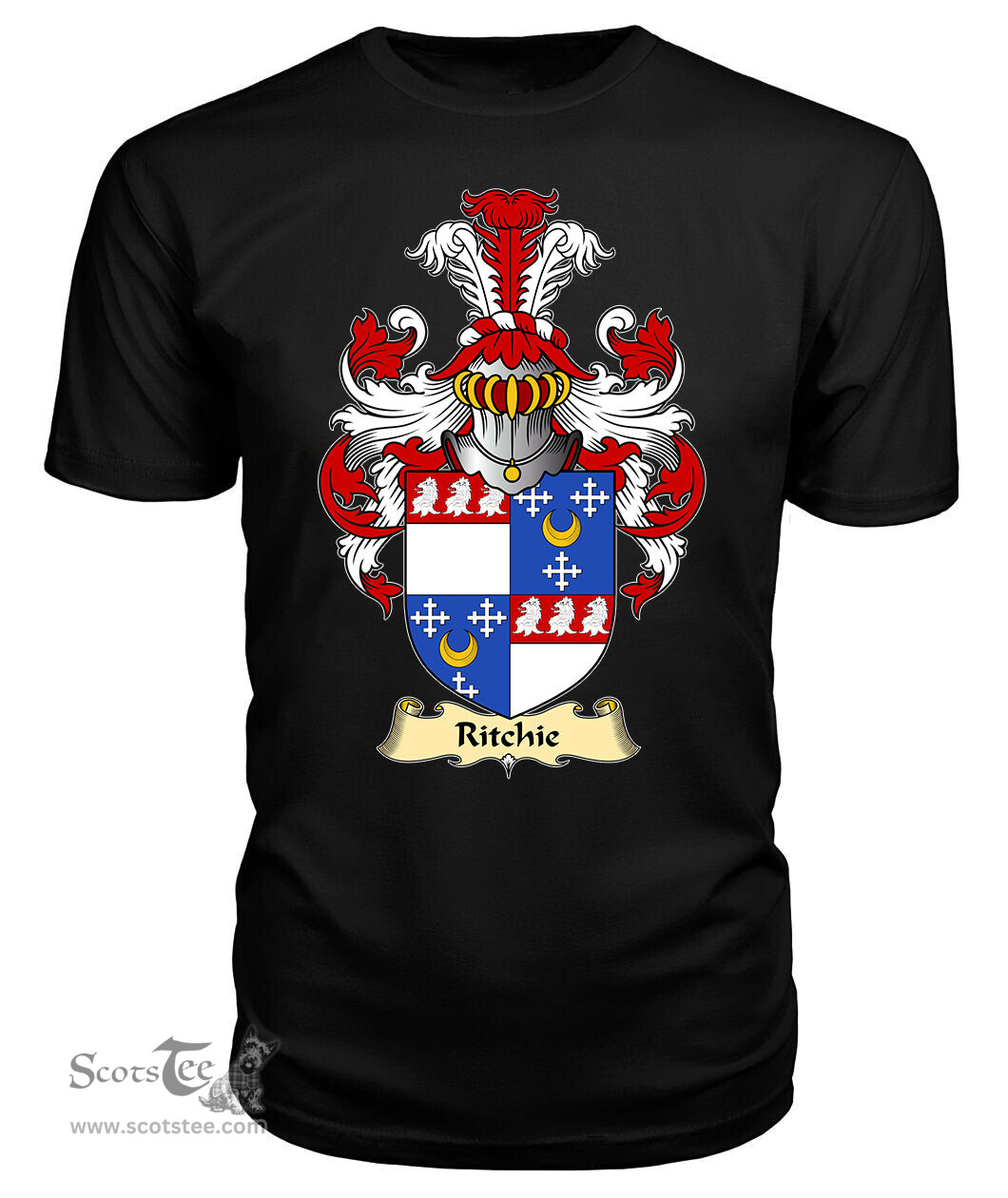 ScotsTee Shop Scottish Ritchie Family Scottish Coat of Arms Emblem Scotland V23 T Shirt