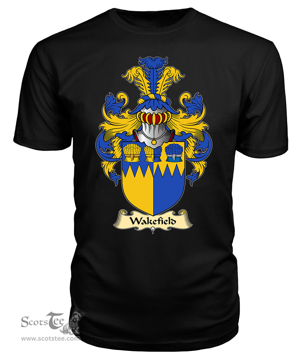 ScotsTee Shop Scottish Wakefield Family Scottish Coat of Arms Emblem Scotland V23 T Shirt