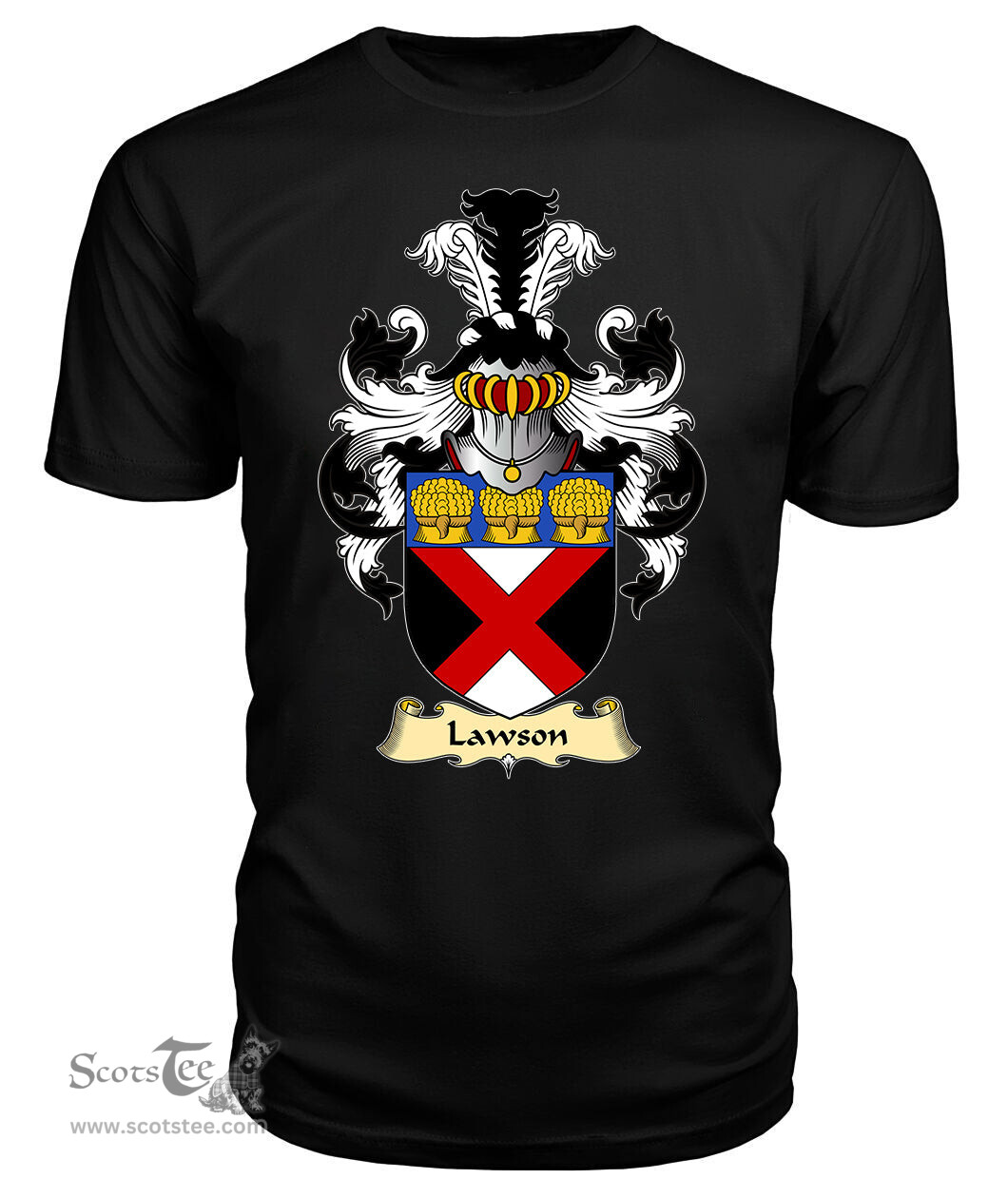 ScotsTee Shop Scottish Lawson Family Scottish Coat of Arms Emblem Scotland V23 T Shirt