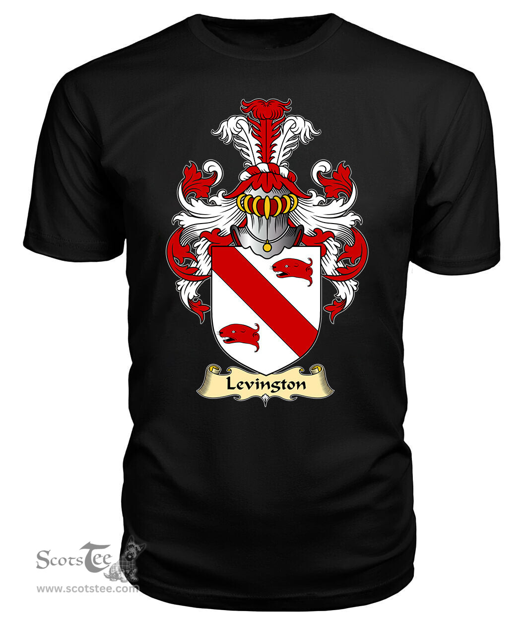 ScotsTee Shop Scottish Levington Family Scottish Coat of Arms Emblem Scotland V23 T Shirt