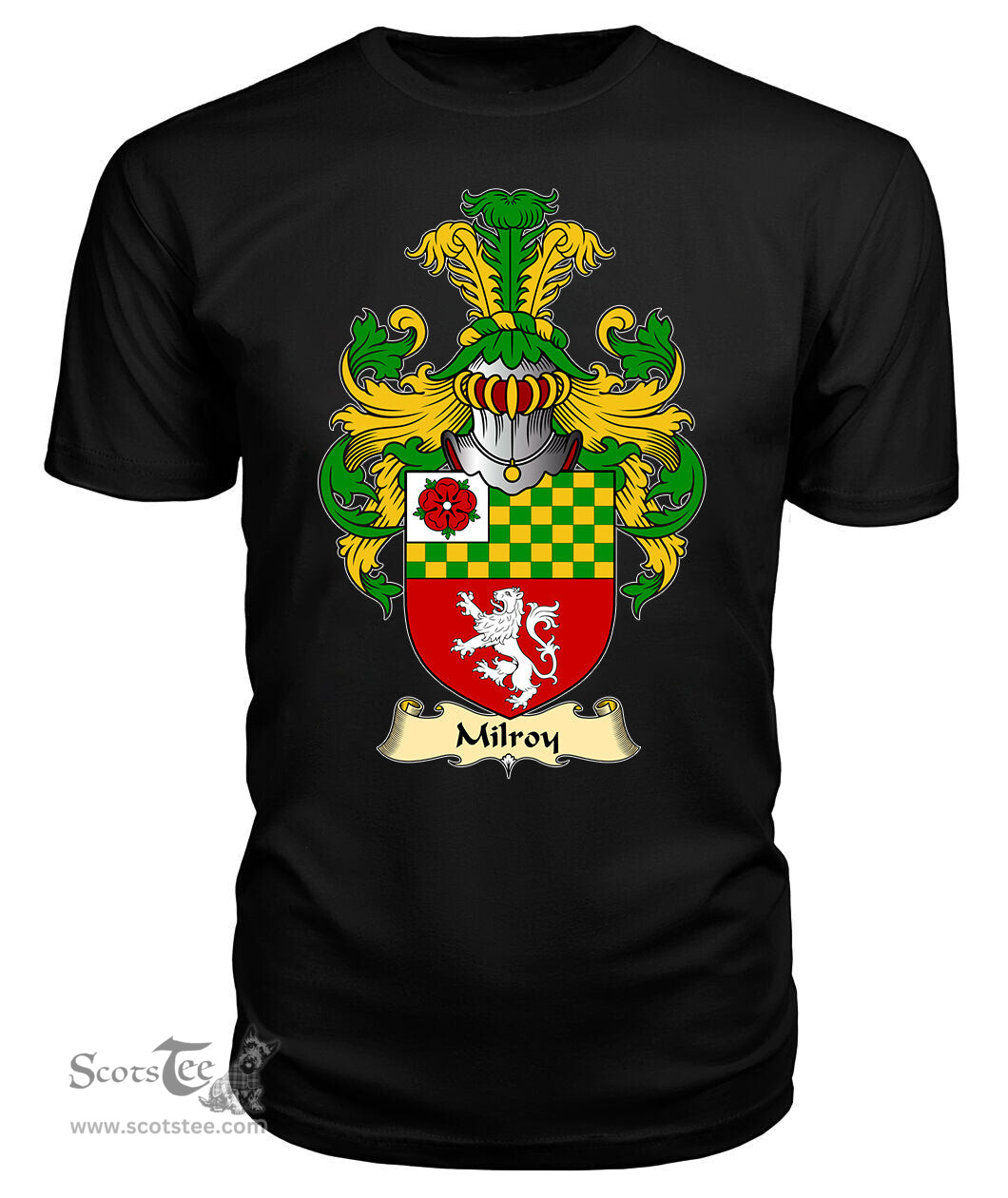 ScotsTee Shop Scottish Milroy Family Scottish Coat of Arms Emblem Scotland V23 T Shirt