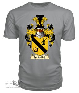 ScotsTee Shop Scottish Porterfield Family Scottish Coat of Arms Emblem Scotland V23 T Shirt