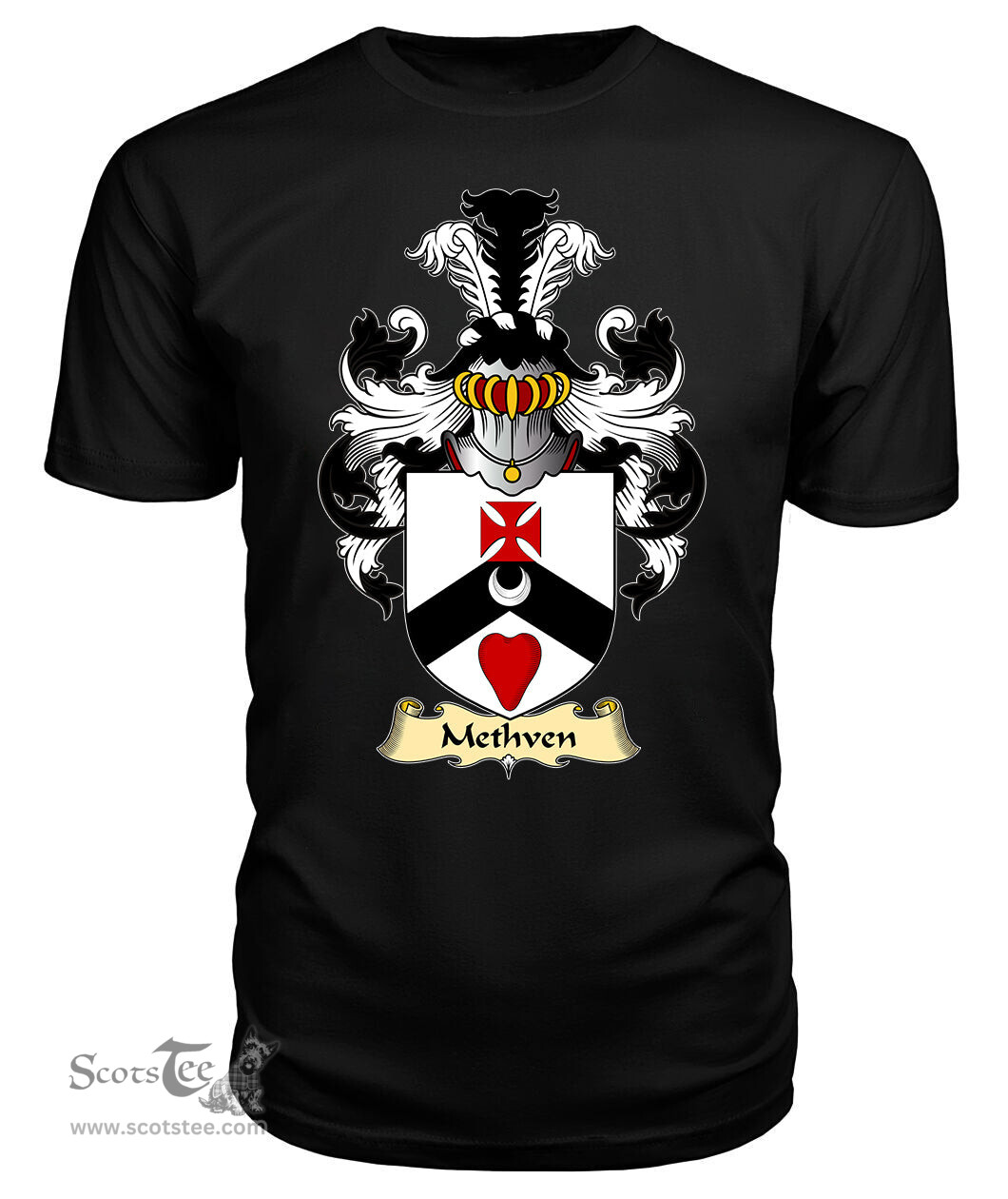 ScotsTee Shop Scottish Methven Family Scottish Coat of Arms Emblem Scotland V23 T Shirt