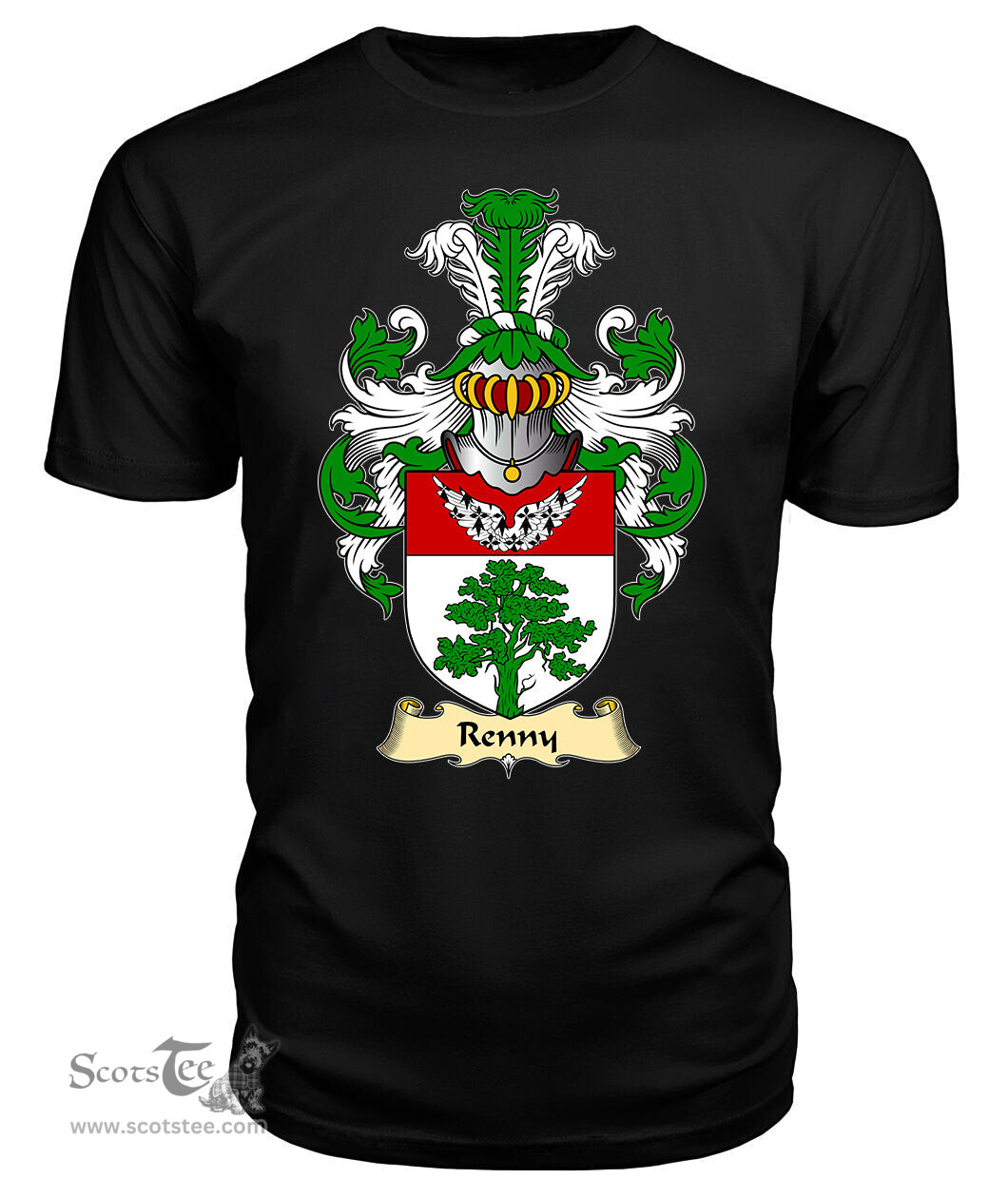 ScotsTee Shop Scottish Renny or Rennie Family Scottish Coat of Arms Emblem Scotland V23 T Shirt