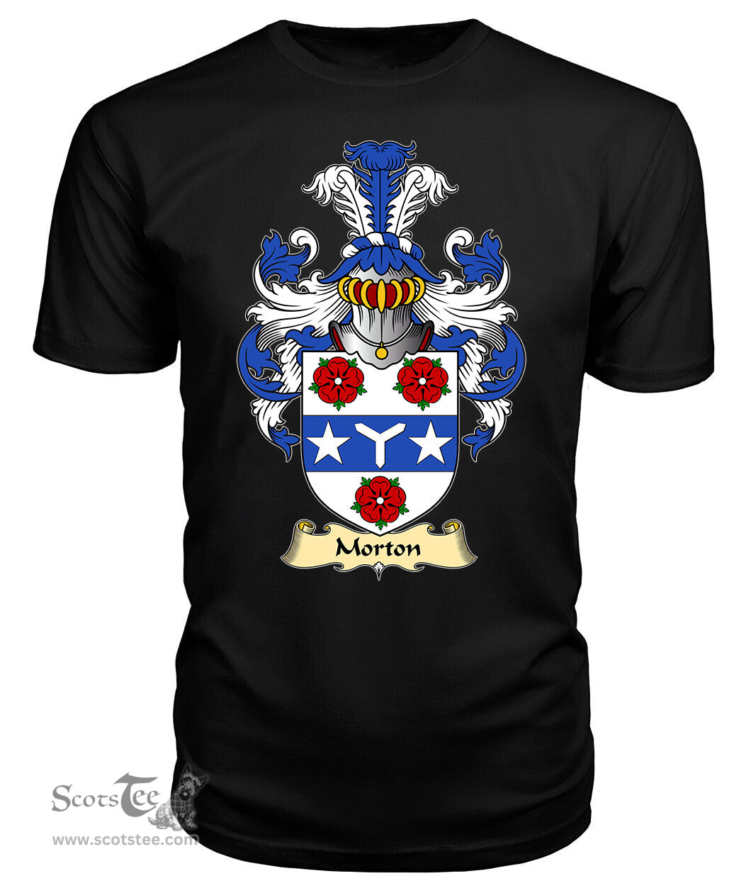 ScotsTee Shop Scottish Morton II Family Scottish Coat of Arms Emblem Scotland V23 T Shirt