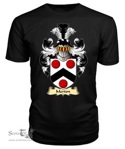 ScotsTee Shop Scottish Mertoun or Merton Family Scottish Coat of Arms Emblem Scotland V23 T Shirt
