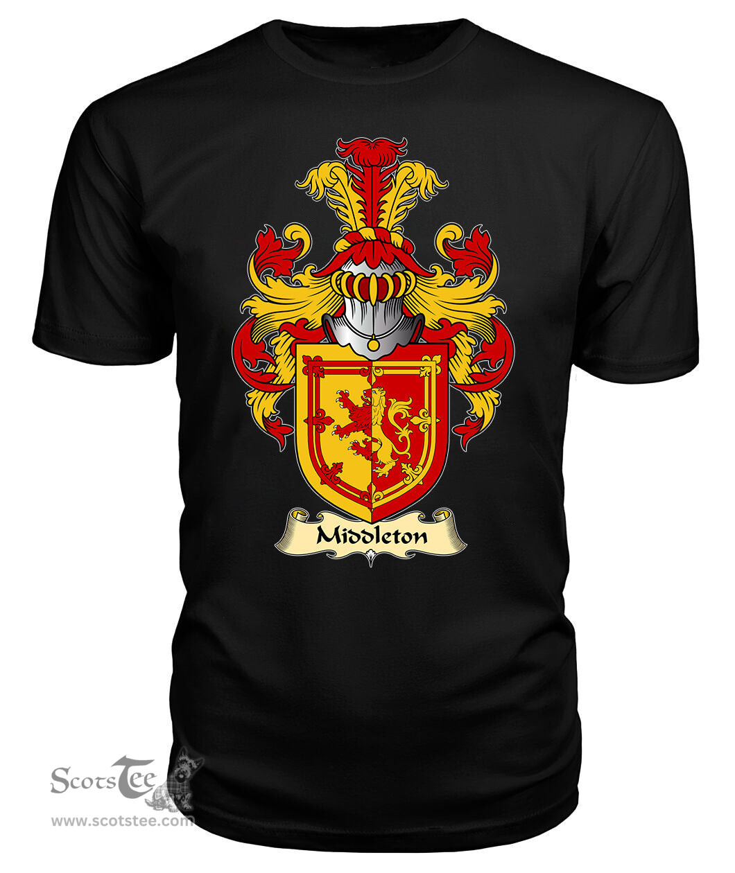 ScotsTee Shop Scottish Middleton Family Scottish Coat of Arms Emblem Scotland V23 T Shirt