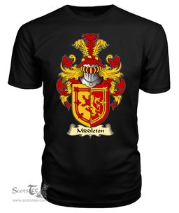 ScotsTee Shop Scottish Middleton Family Scottish Coat of Arms Emblem Scotland V23 T Shirt