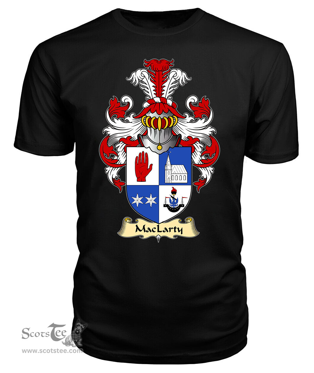 ScotsTee Shop Scottish MacLarty Family Scottish Coat of Arms Emblem Scotland V23 T Shirt