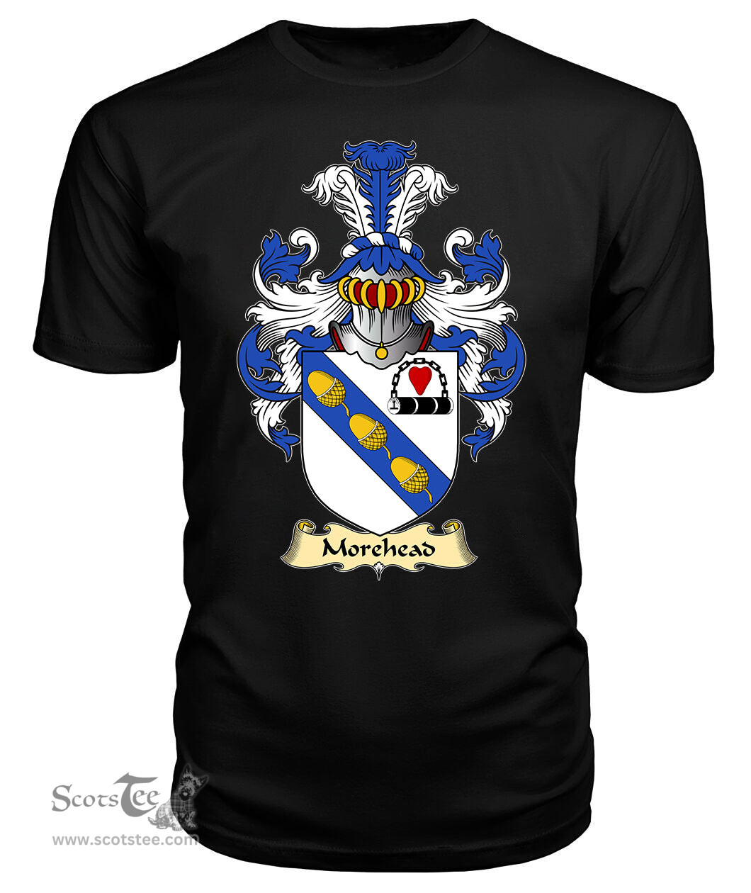 ScotsTee Shop Scottish Morehead Family Scottish Coat of Arms Emblem Scotland V23 T Shirt