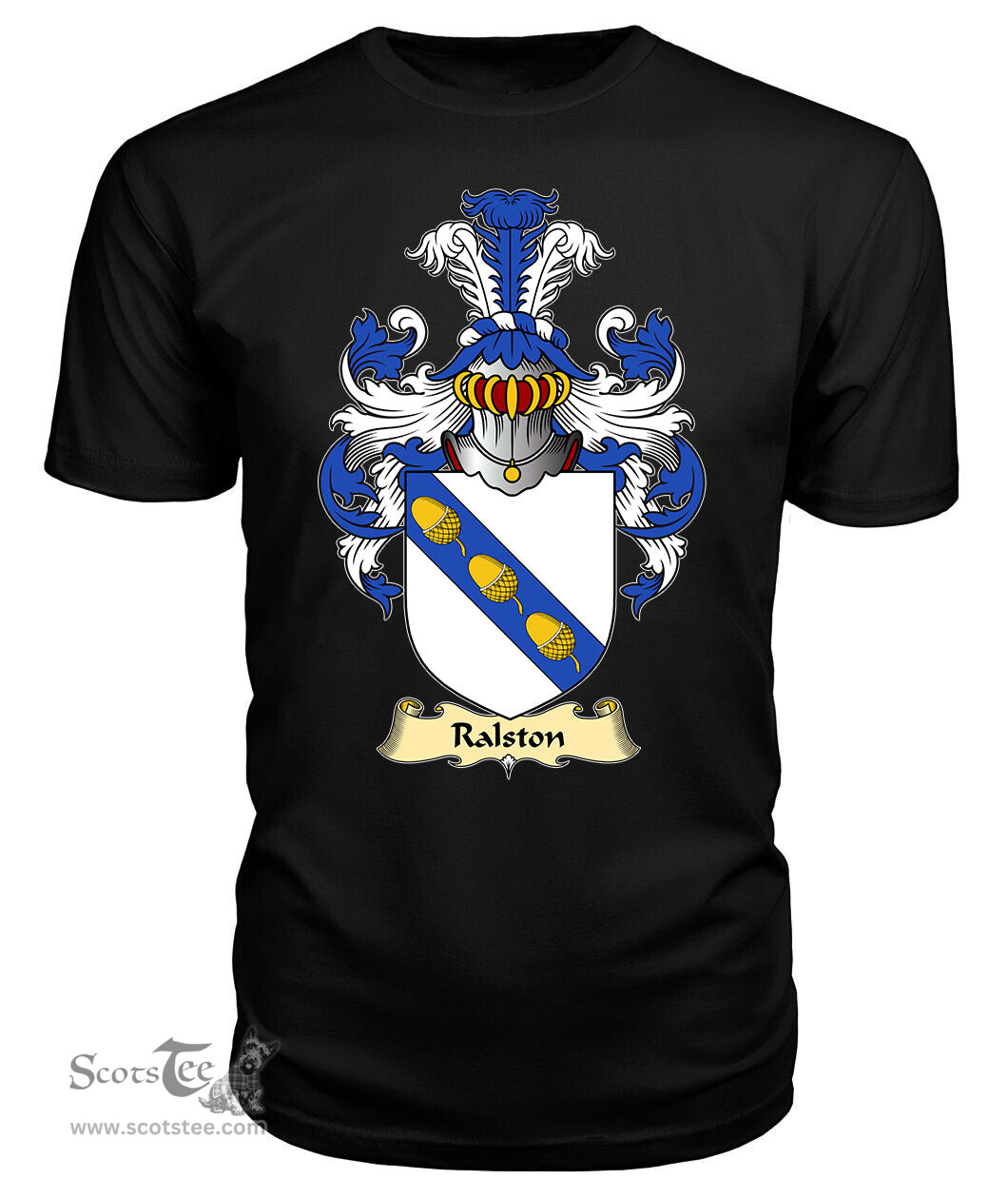 ScotsTee Shop Scottish Ralston Family Scottish Coat of Arms Emblem Scotland V23 T Shirt