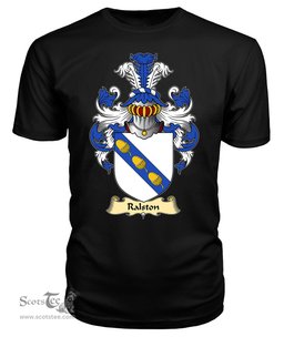 ScotsTee Shop Scottish Ralston Family Scottish Coat of Arms Emblem Scotland V23 T Shirt