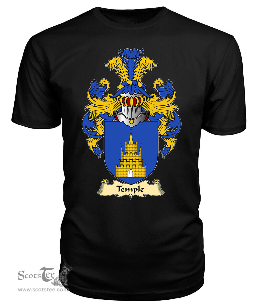 ScotsTee Shop Scottish Temple Family Scottish Coat of Arms Emblem Scotland V23 T Shirt