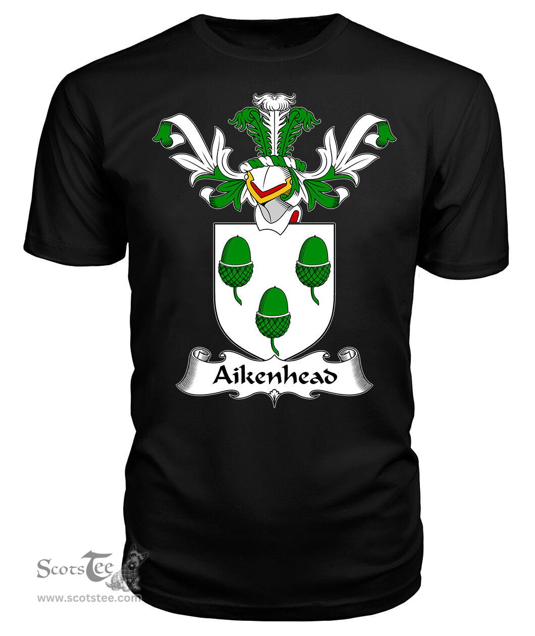 ScotsTee Shop Scottish Aikenhead Coat Of Arms Family Crest Scottish Gentry T Shirt