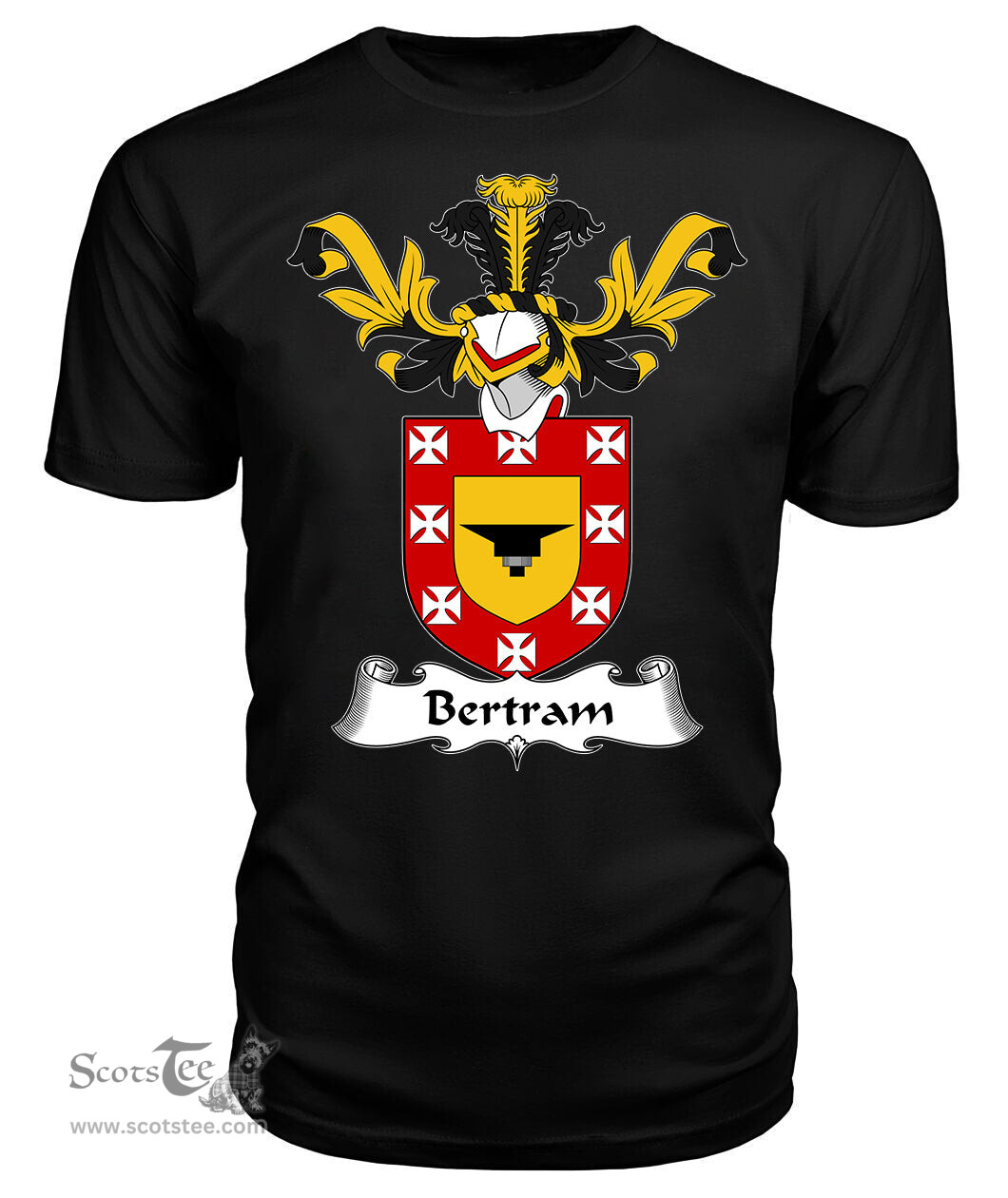 ScotsTee Shop Scottish Bertram Coat Of Arms Family Crest Scottish Gentry T Shirt