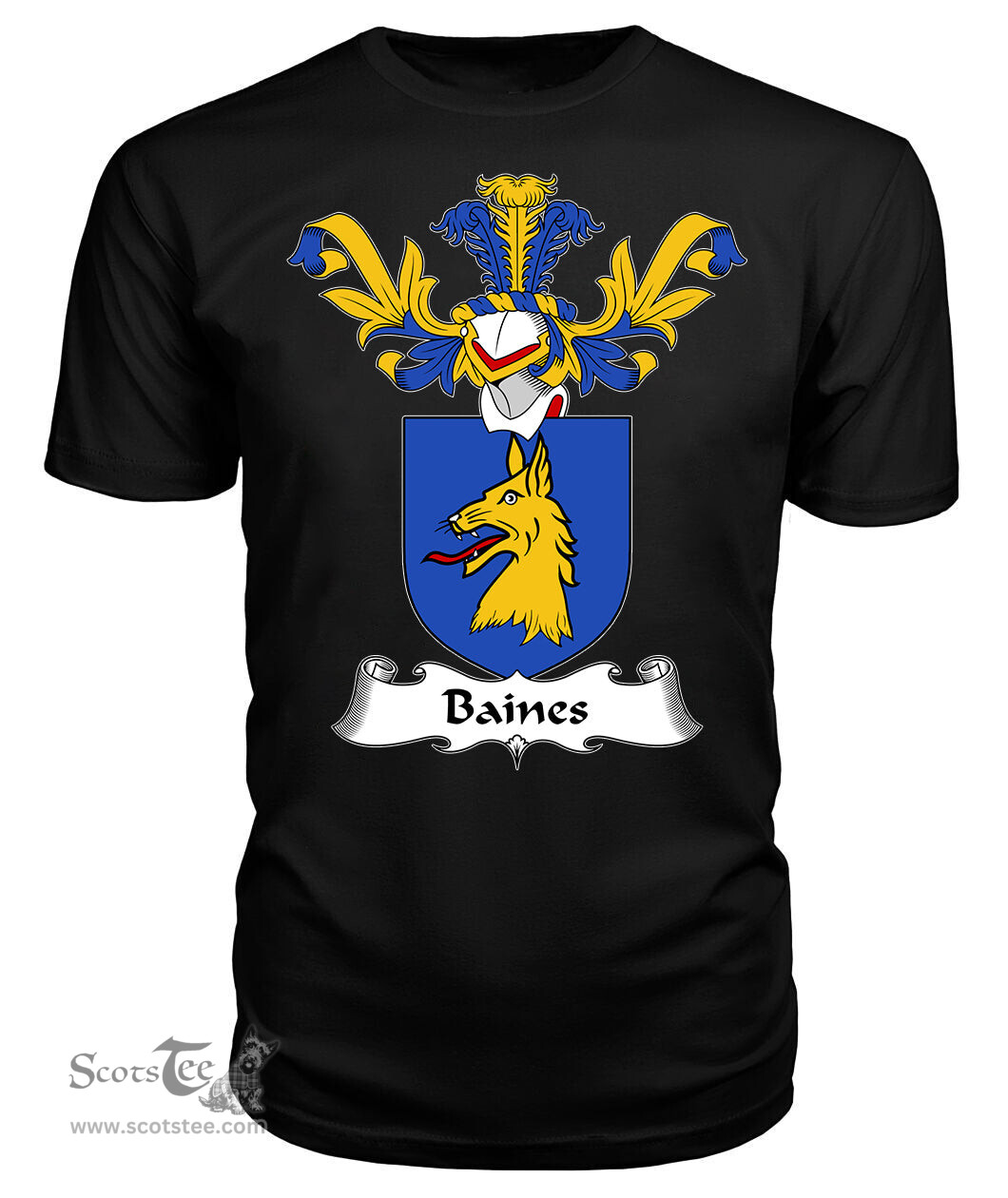 ScotsTee Shop Scottish Bain or Baines Coat Of Arms Family Crest Scottish Gentry T Shirt