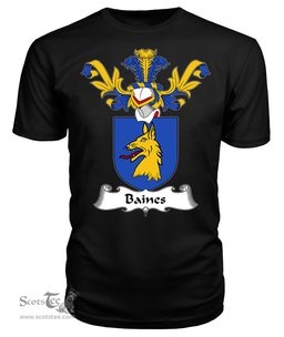ScotsTee Shop Scottish Bain or Baines Coat Of Arms Family Crest Scottish Gentry T Shirt