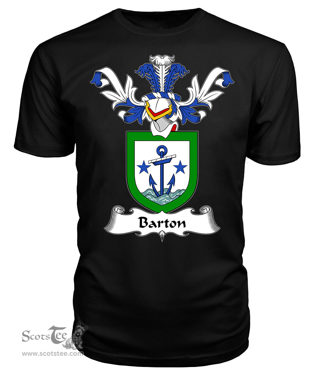 ScotsTee Shop Scottish Barton Coat Of Arms Family Crest Scottish Gentry T Shirt