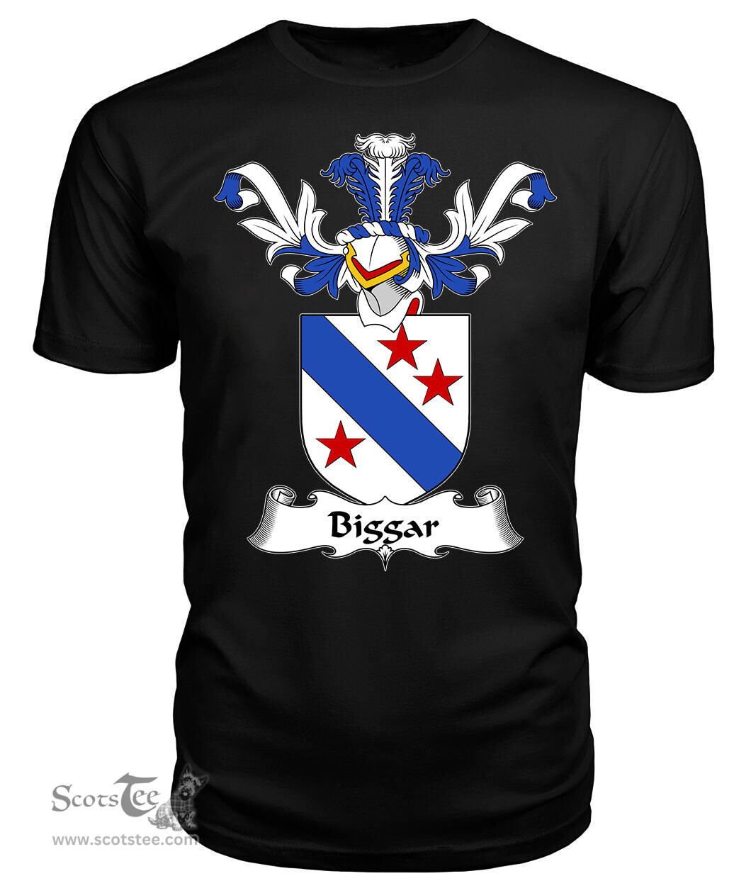 ScotsTee Shop Scottish Biggar Coat Of Arms Family Crest Scottish Gentry T Shirt