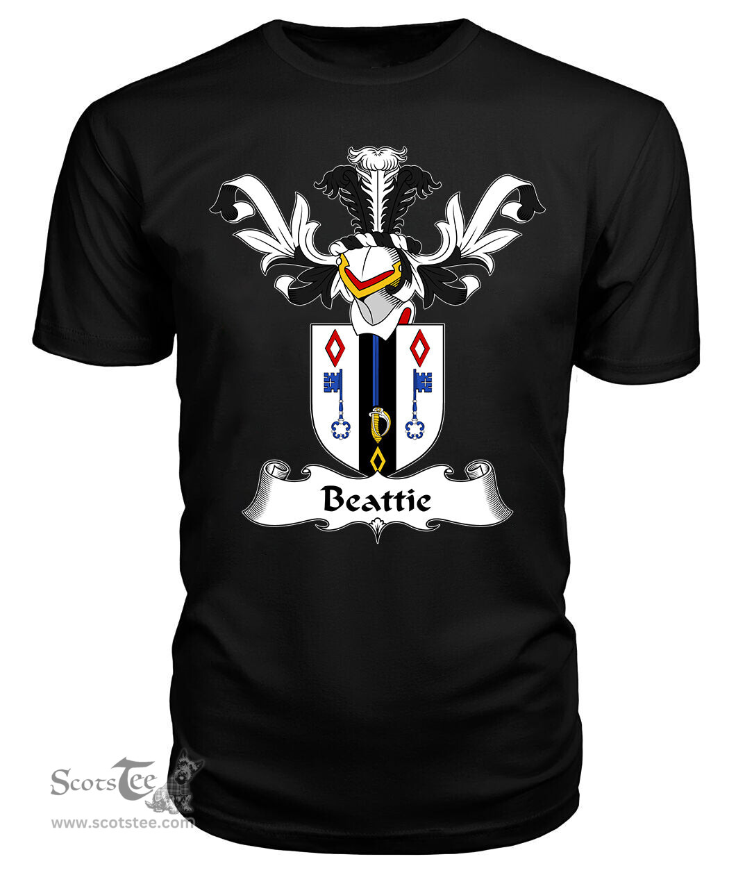 ScotsTee Shop Scottish Beattie Coat Of Arms Family Crest Scottish Gentry T Shirt