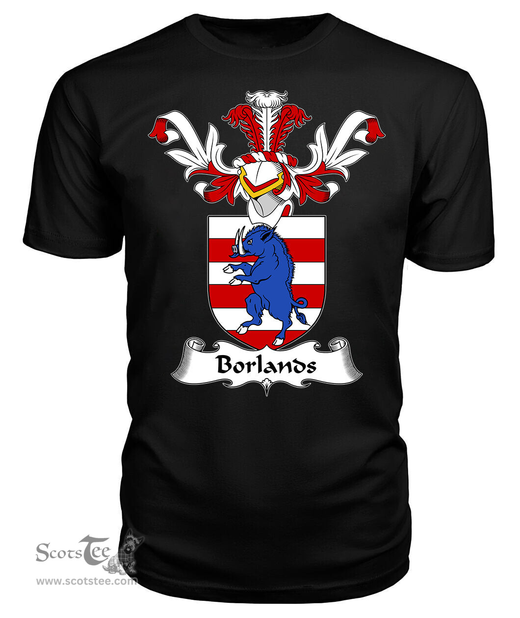 ScotsTee Shop Scottish Borlands Coat Of Arms Family Crest Scottish Gentry T Shirt