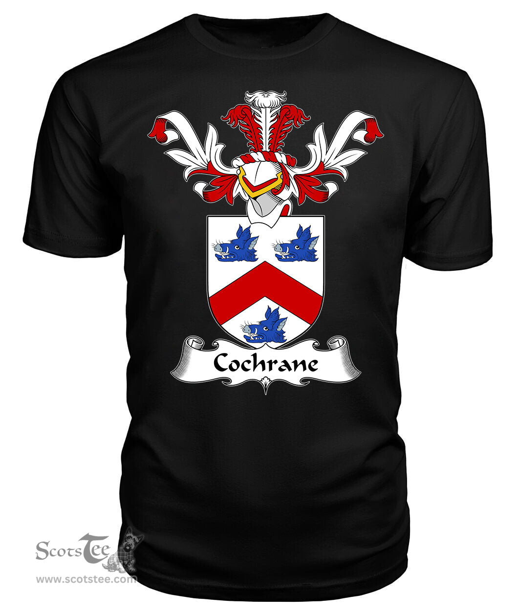 ScotsTee Shop Scottish Cochrane Coat Of Arms Family Crest Scottish Gentry T Shirt