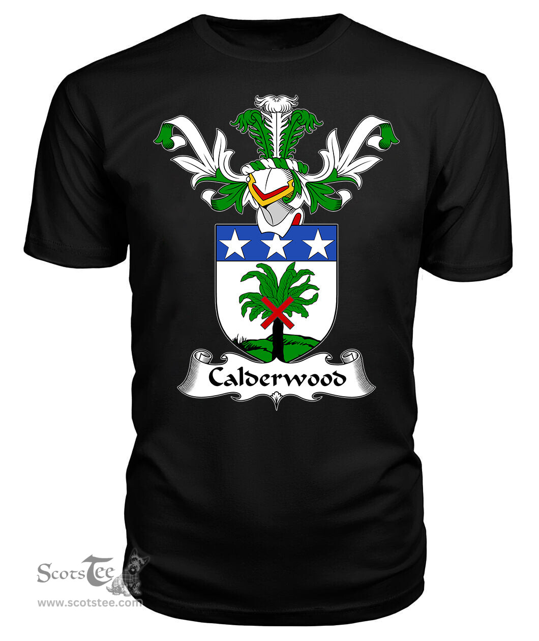 ScotsTee Shop Scottish Calderwood Coat Of Arms Family Crest Scottish Gentry T Shirt
