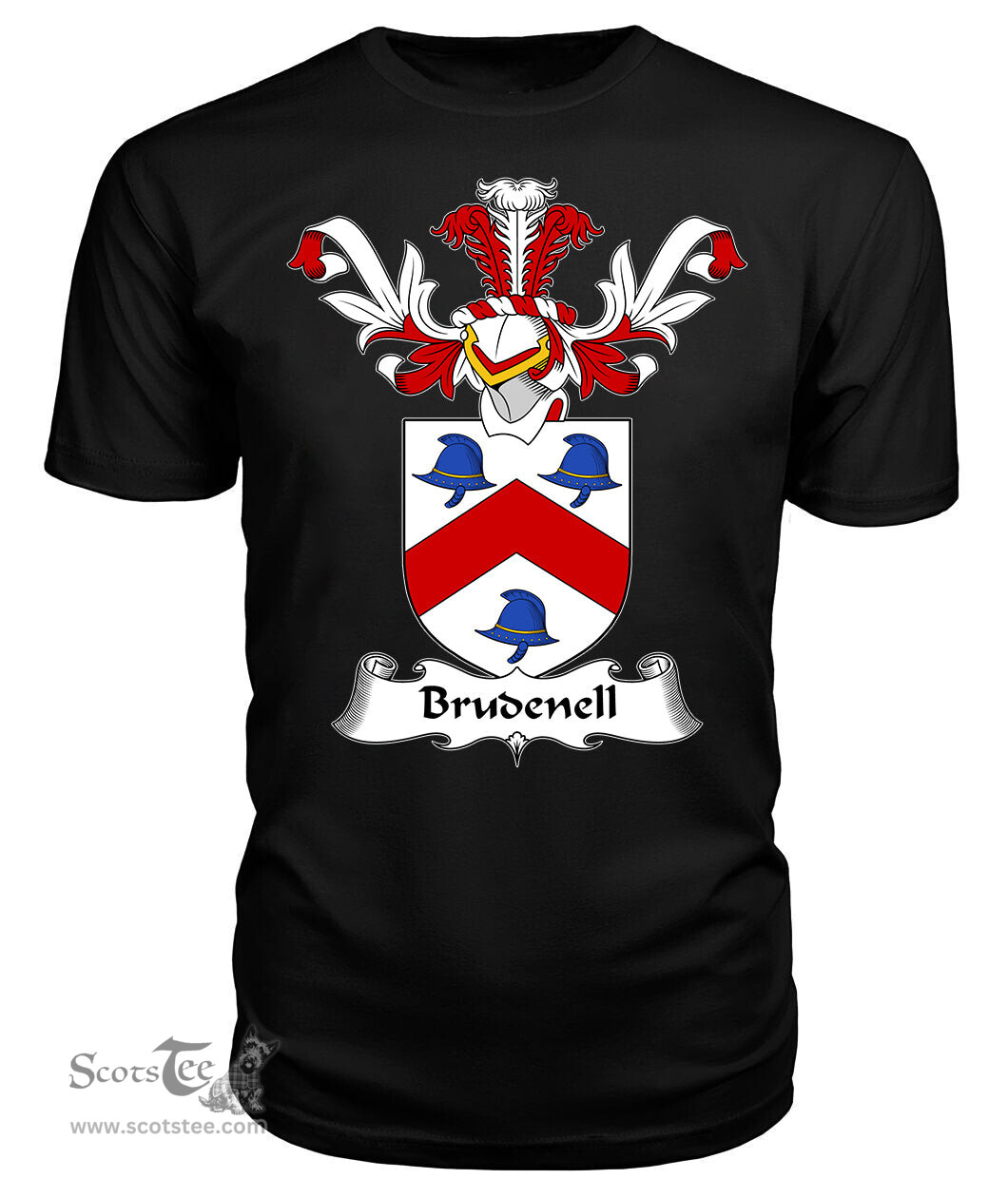 ScotsTee Shop Scottish Brudenell Coat Of Arms Family Crest Scottish Gentry T Shirt