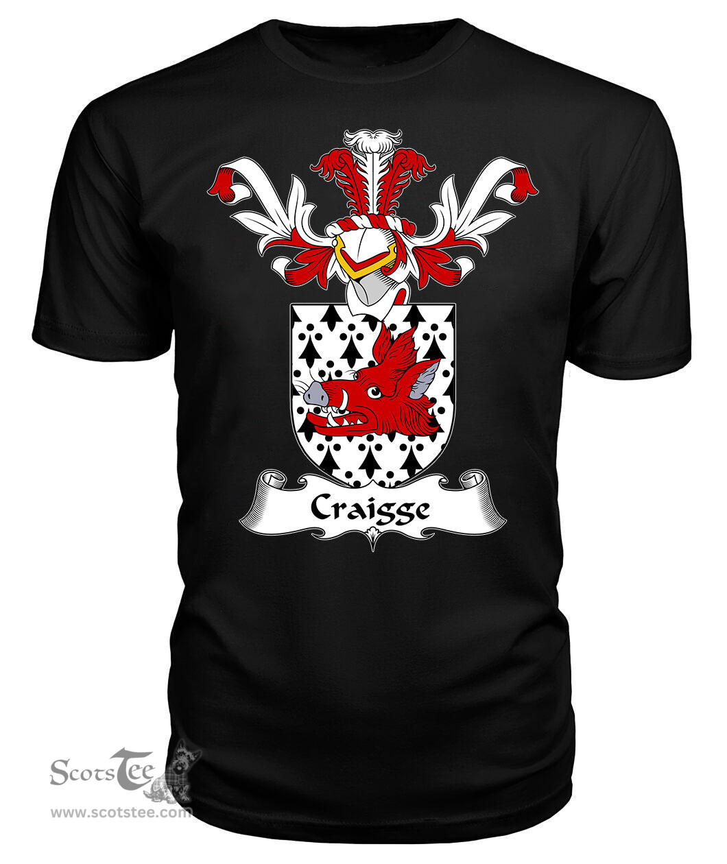 ScotsTee Shop Scottish Craigge Coat Of Arms Family Crest Scottish Gentry T Shirt