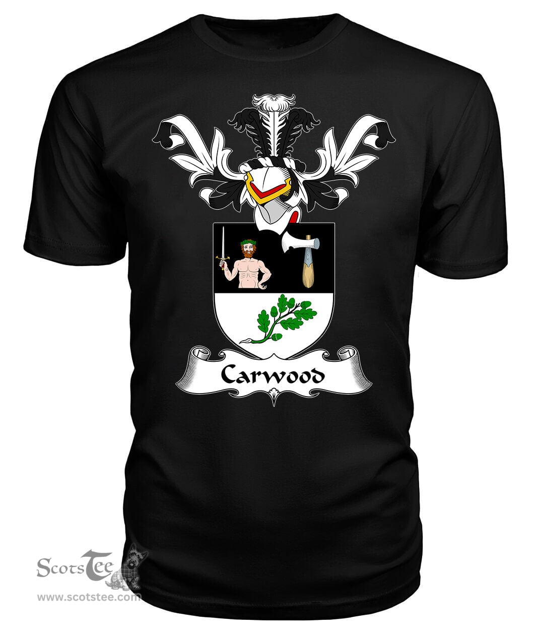 ScotsTee Shop Scottish Carwood Coat Of Arms Family Crest Scottish Gentry T Shirt