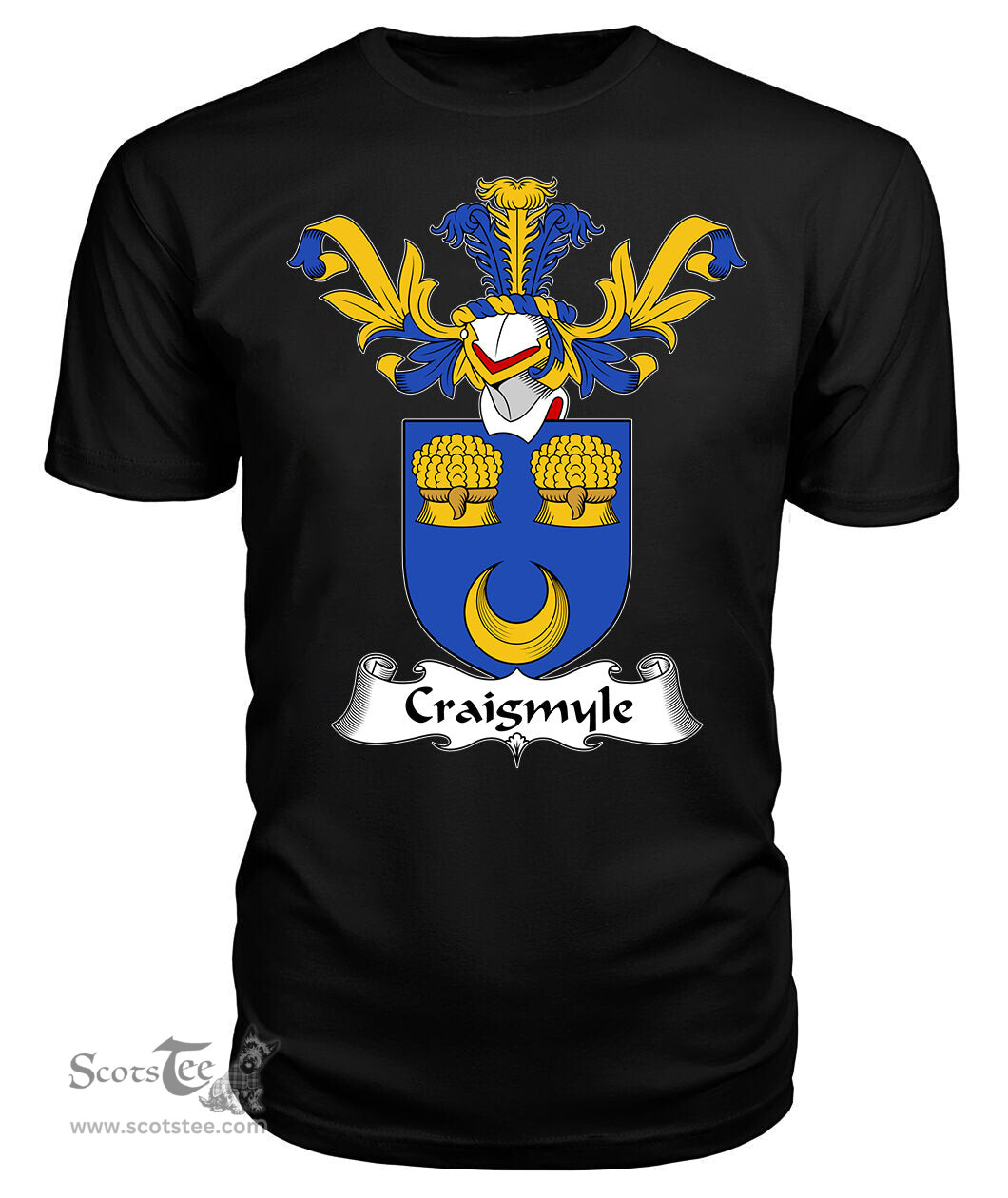ScotsTee Shop Scottish Craigmyle Coat Of Arms Family Crest Scottish Gentry T Shirt