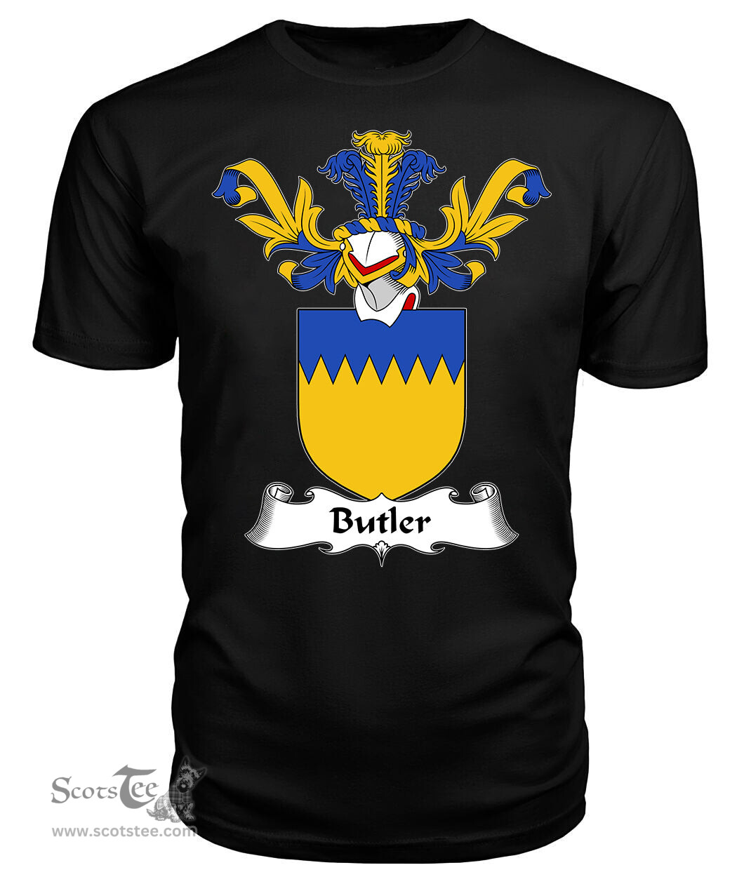 ScotsTee Shop Scottish Butler Coat Of Arms Family Crest Scottish Gentry T Shirt