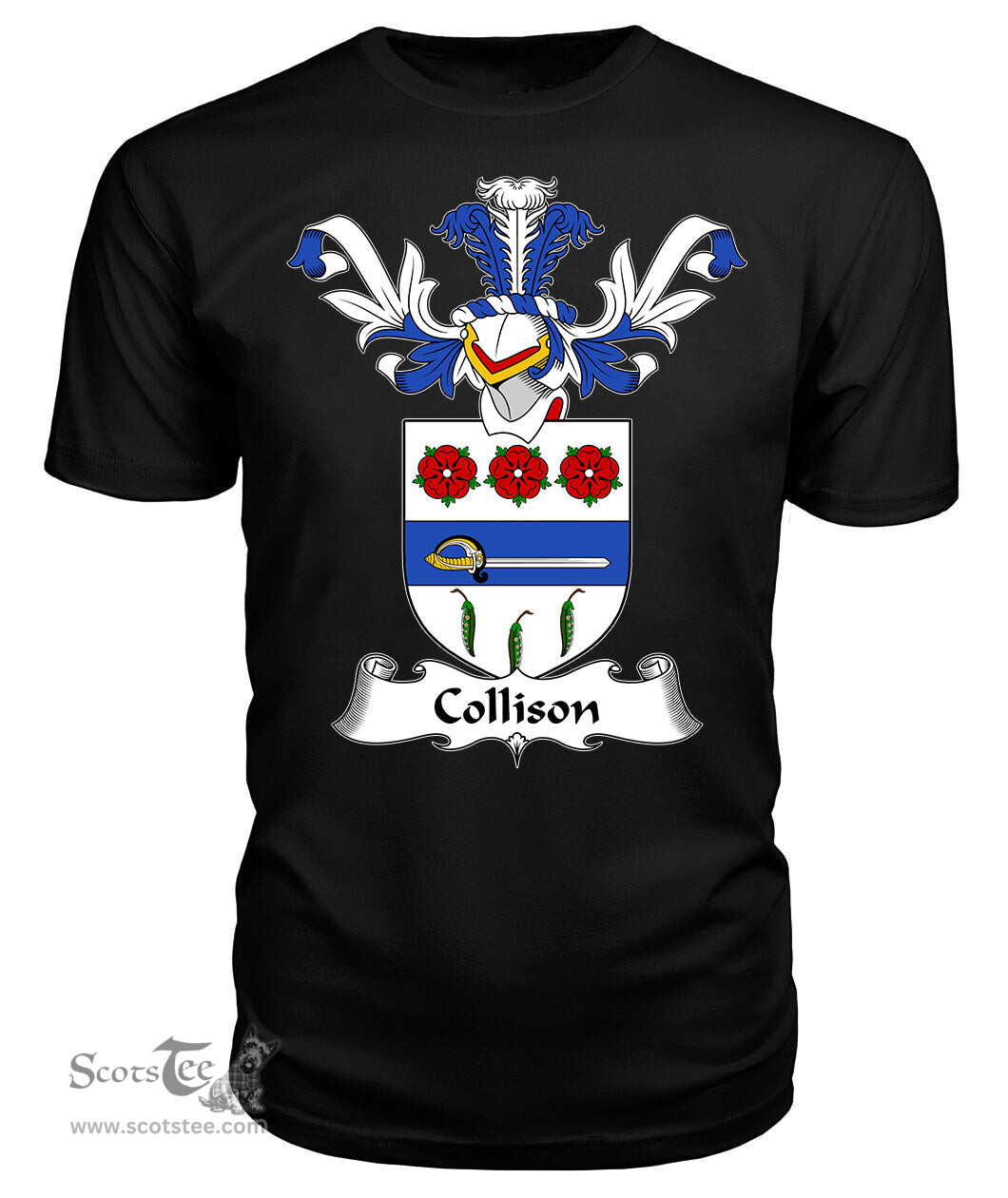 ScotsTee Shop Scottish Collison Coat Of Arms Family Crest Scottish Gentry T Shirt