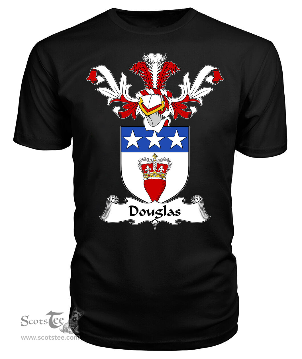 ScotsTee Shop Scottish Douglas Coat Of Arms Family Crest Scottish Gentry T Shirt