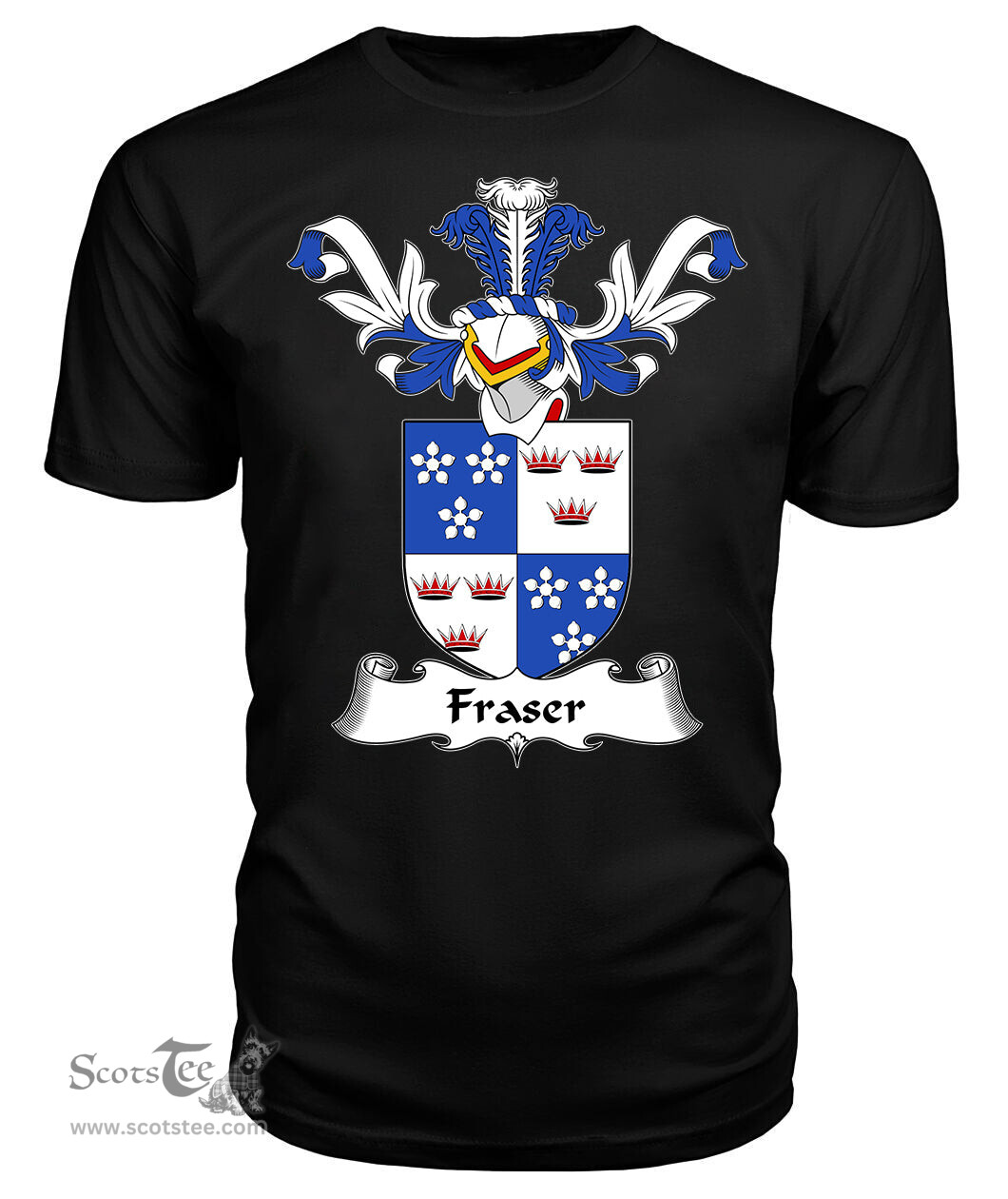 ScotsTee Shop Scottish Fraser (of Lovat) Coat Of Arms Family Crest Scottish Gentry T Shirt