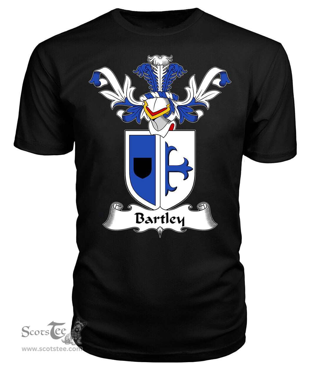 ScotsTee Shop Scottish Bartley Coat Of Arms Family Crest Scottish Gentry T Shirt