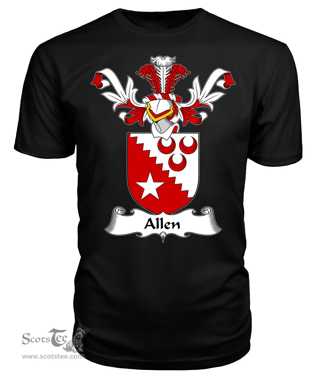 ScotsTee Shop Scottish Allen Coat Of Arms Family Crest Scottish Gentry T Shirt