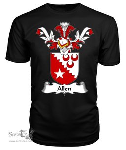 ScotsTee Shop Scottish Allen Coat Of Arms Family Crest Scottish Gentry T Shirt