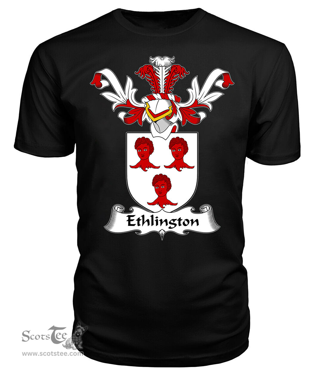 ScotsTee Shop Scottish Ethlington Coat Of Arms Family Crest Scottish Gentry T Shirt