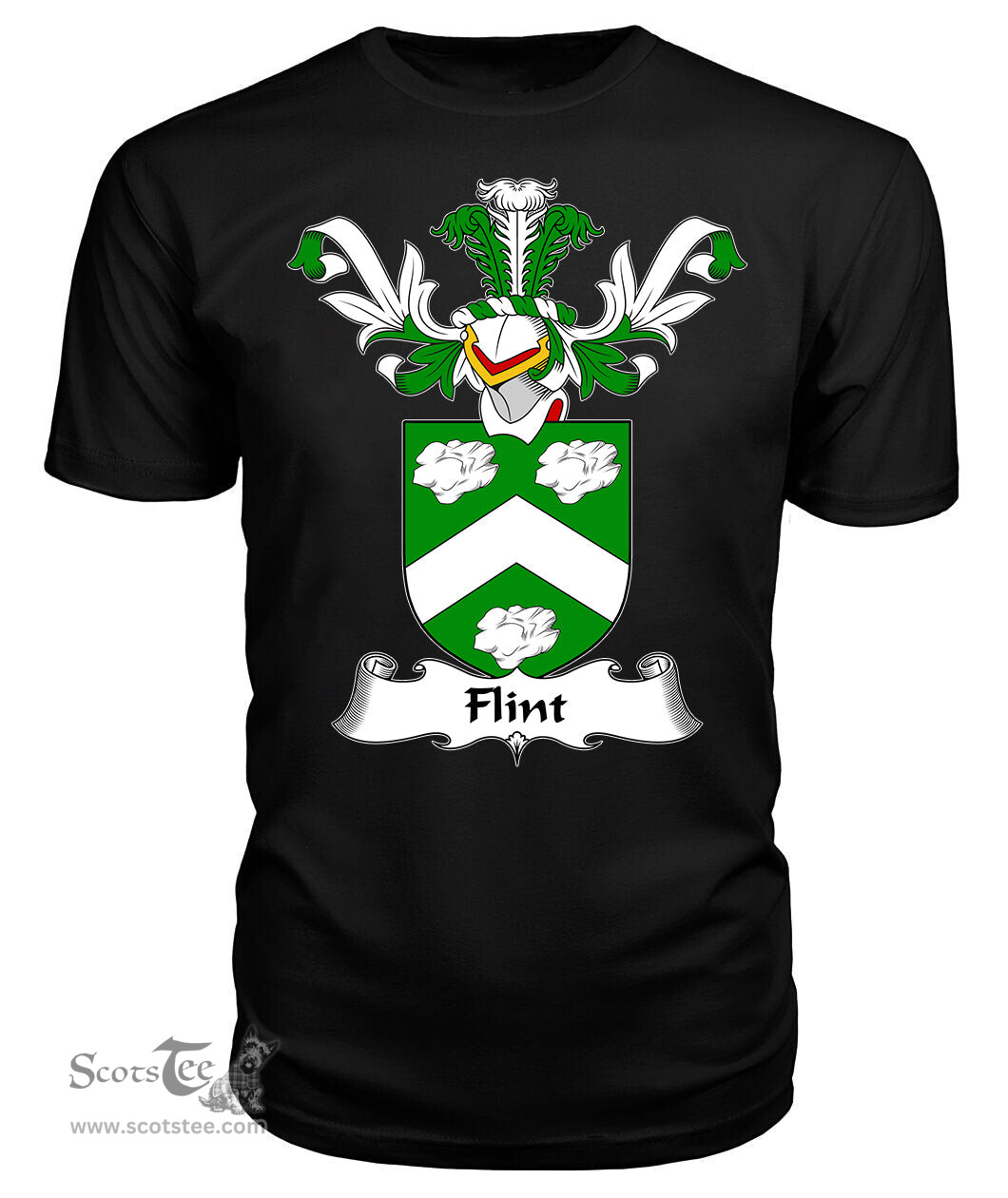ScotsTee Shop Scottish Flint Coat Of Arms Family Crest Scottish Gentry T Shirt