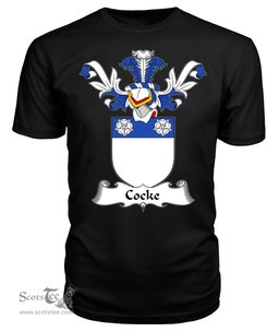 ScotsTee Shop Scottish Cocke Coat Of Arms Family Crest Scottish Gentry T Shirt