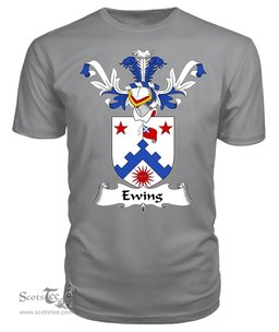 ScotsTee Shop Scottish Ewing Coat Of Arms Family Crest Scottish Gentry T Shirt