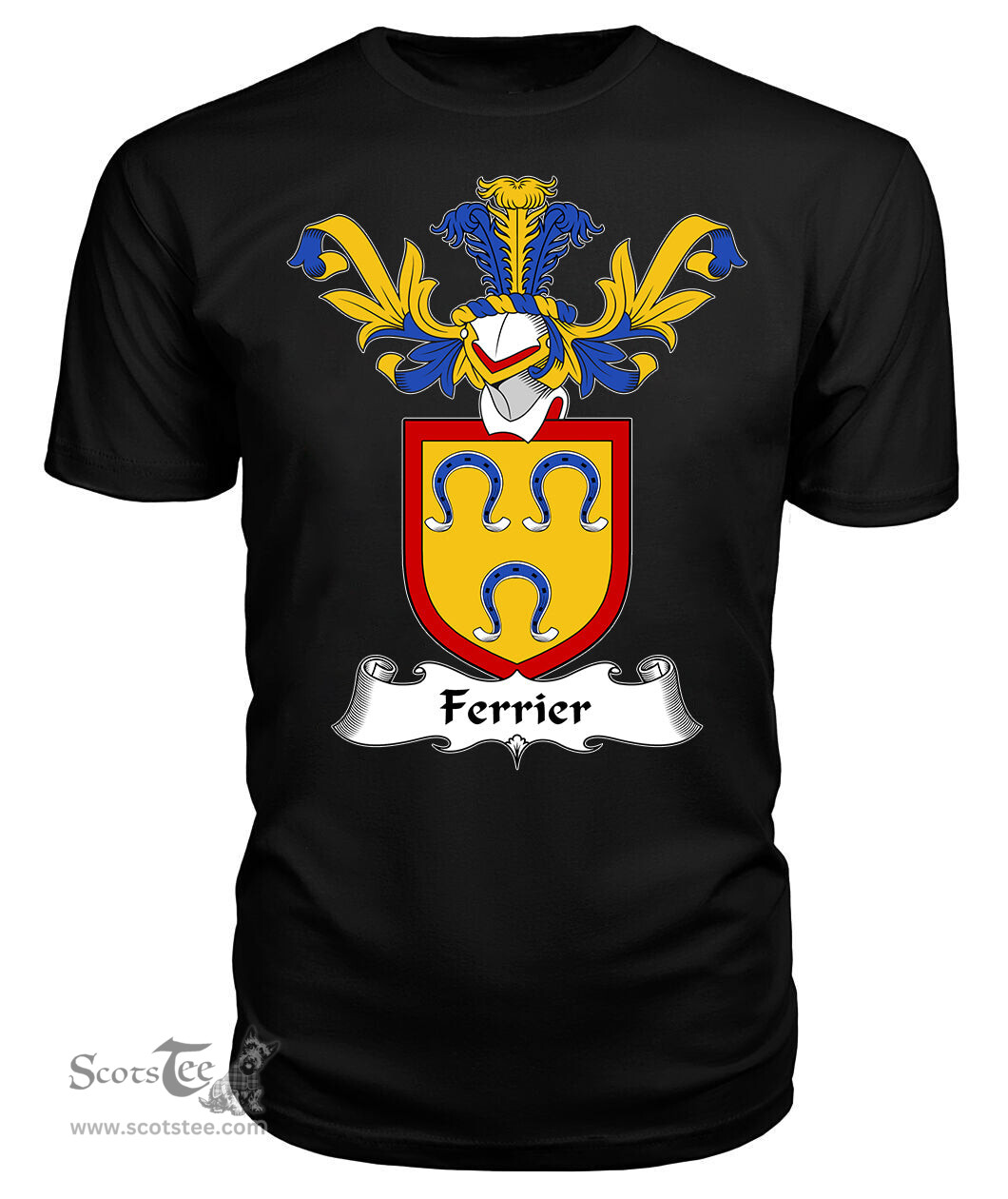 ScotsTee Shop Scottish Ferrier Coat Of Arms Family Crest Scottish Gentry T Shirt