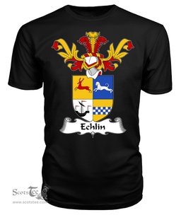ScotsTee Shop Scottish Echlin Coat Of Arms Family Crest Scottish Gentry T Shirt