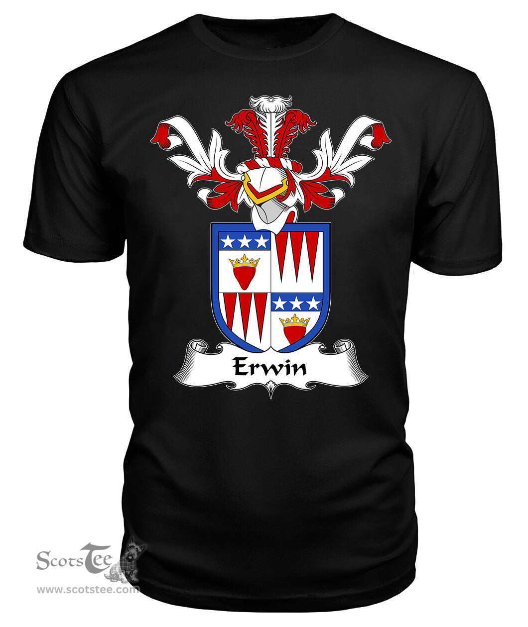 ScotsTee Shop Scottish Erwin Coat Of Arms Family Crest Scottish Gentry T Shirt