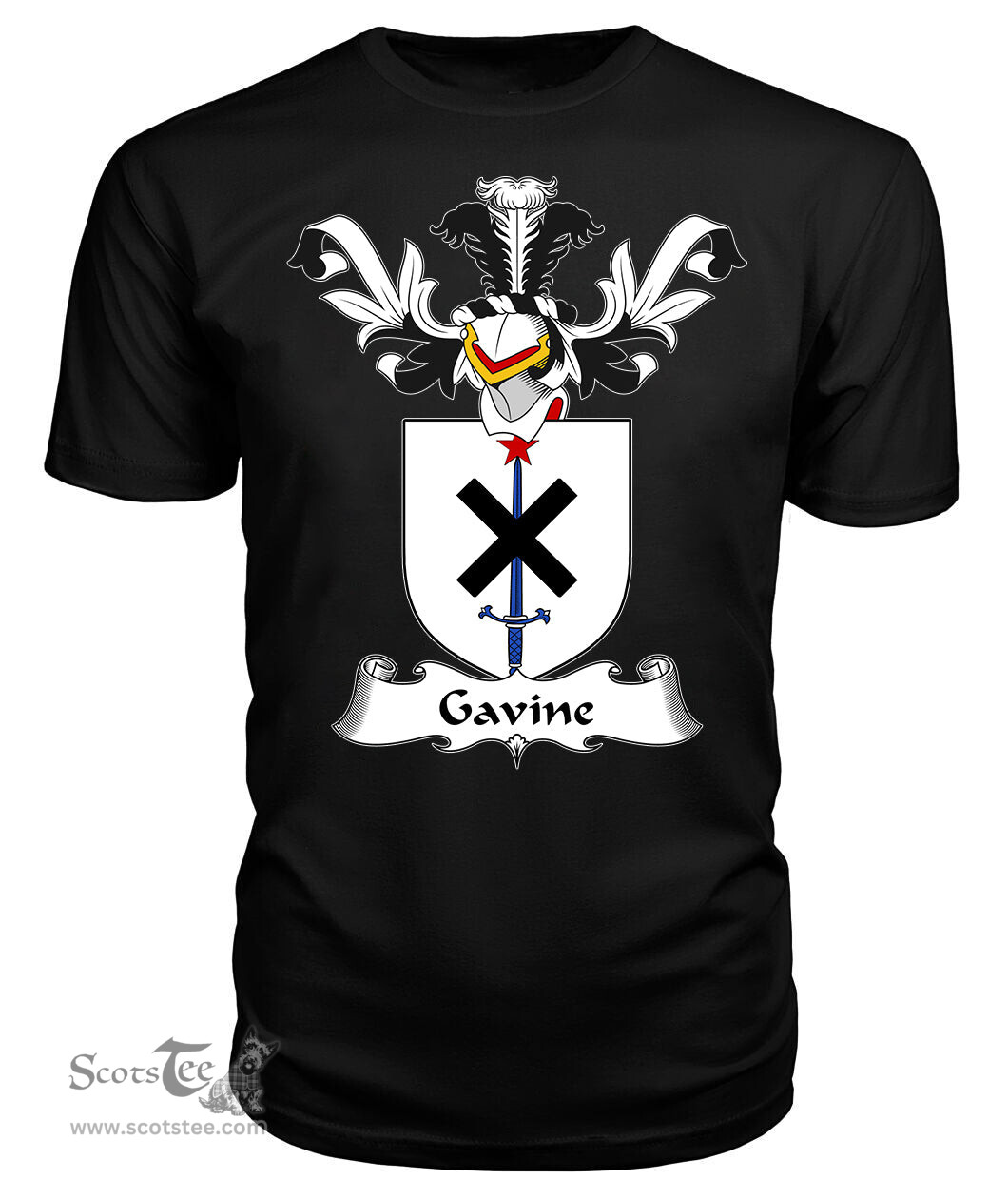 ScotsTee Shop Scottish Gavine Coat Of Arms Family Crest Scottish Gentry T Shirt