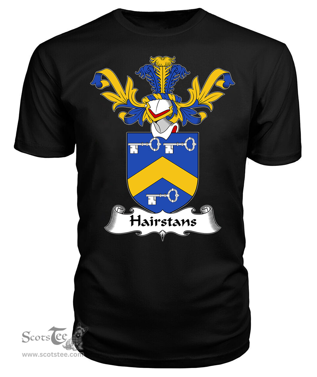 ScotsTee Shop Scottish Hairstans Coat Of Arms Family Crest Scottish Gentry T Shirt